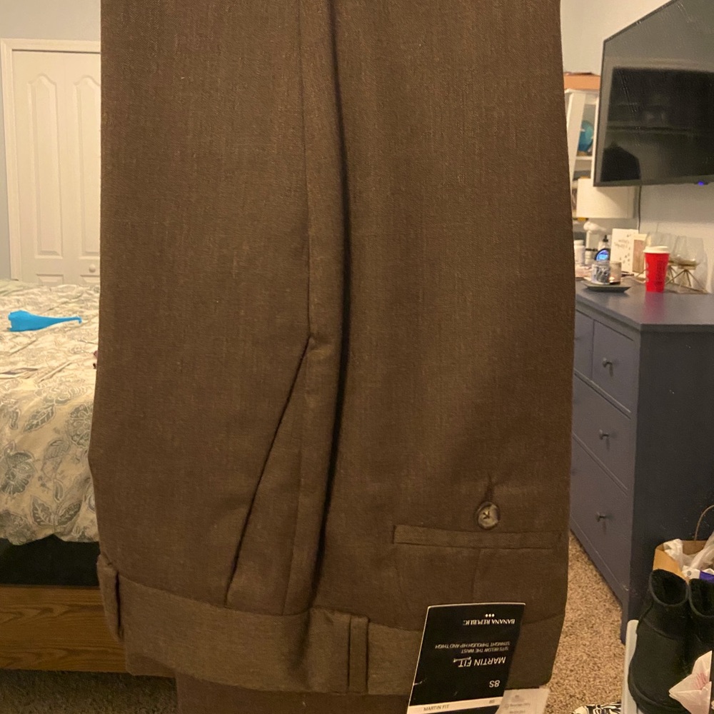 Brown suit pants